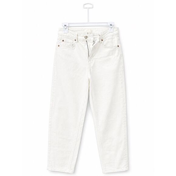 H&M Denim - H&M White High Rise Straight Leg Jeans Womens US 2 EU 34 Denim Pants
